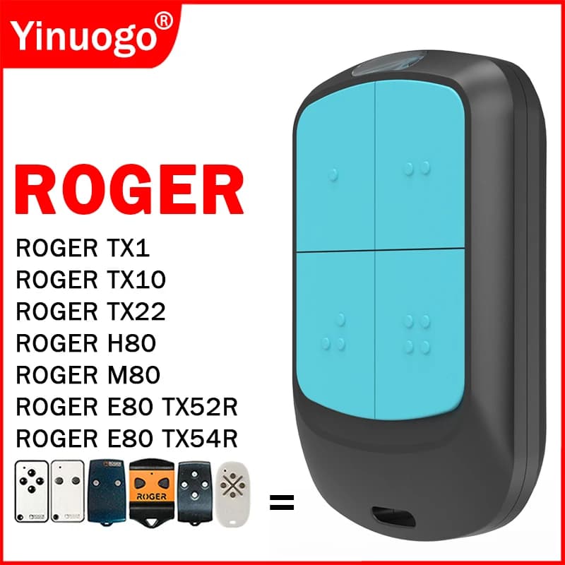 ROGER Telecomando ROGER E80 TX52R TX54R TX22 H80 M80 TX1 TX10 Cancello Elettrico Porta Del Garage Duplicatore di Controllo Remoto 433.92MHz