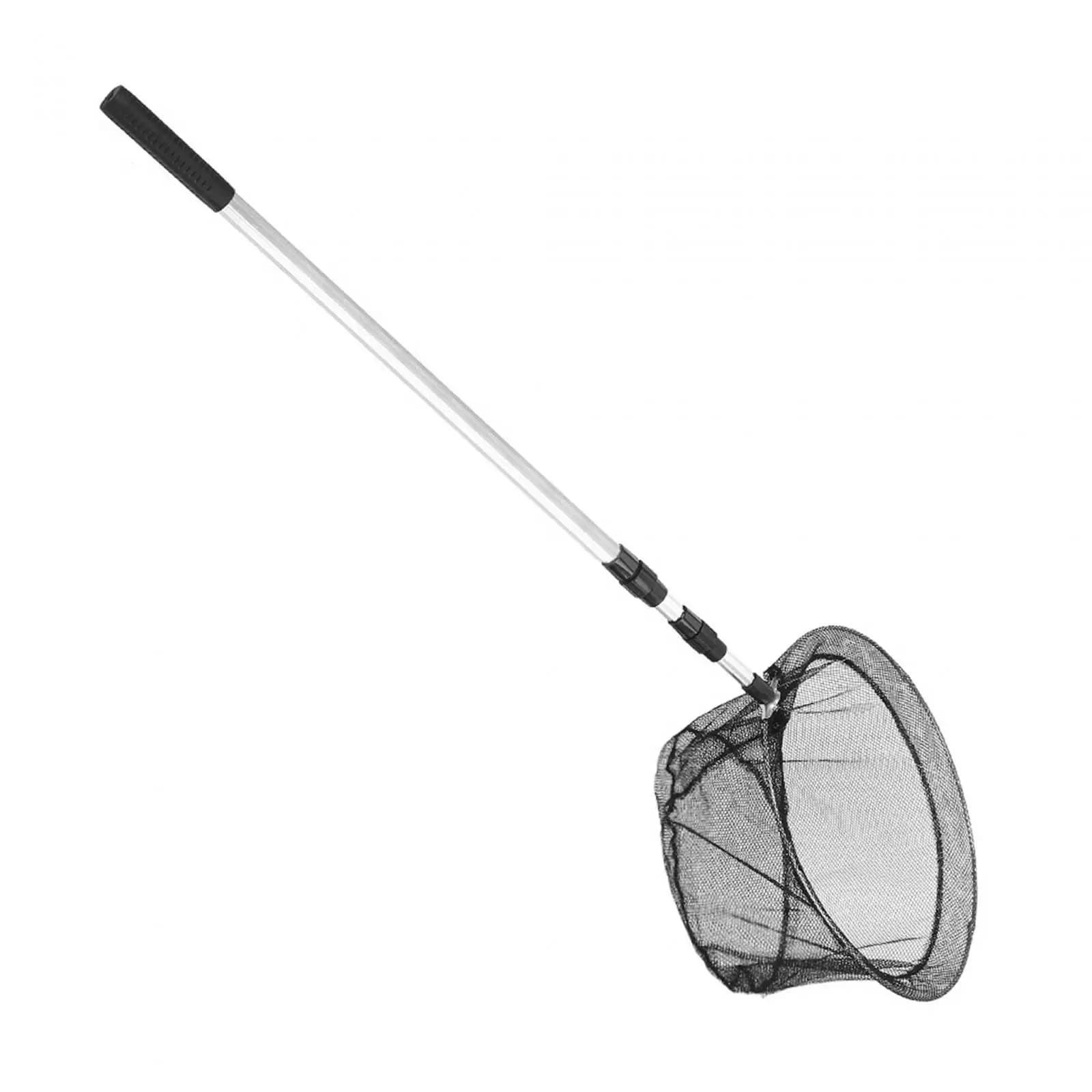 Floating Fish Net Foldable Pole Multifunctional Practical Fishing Tool Durable Mesh Aluminum Alloy for Adults and Children