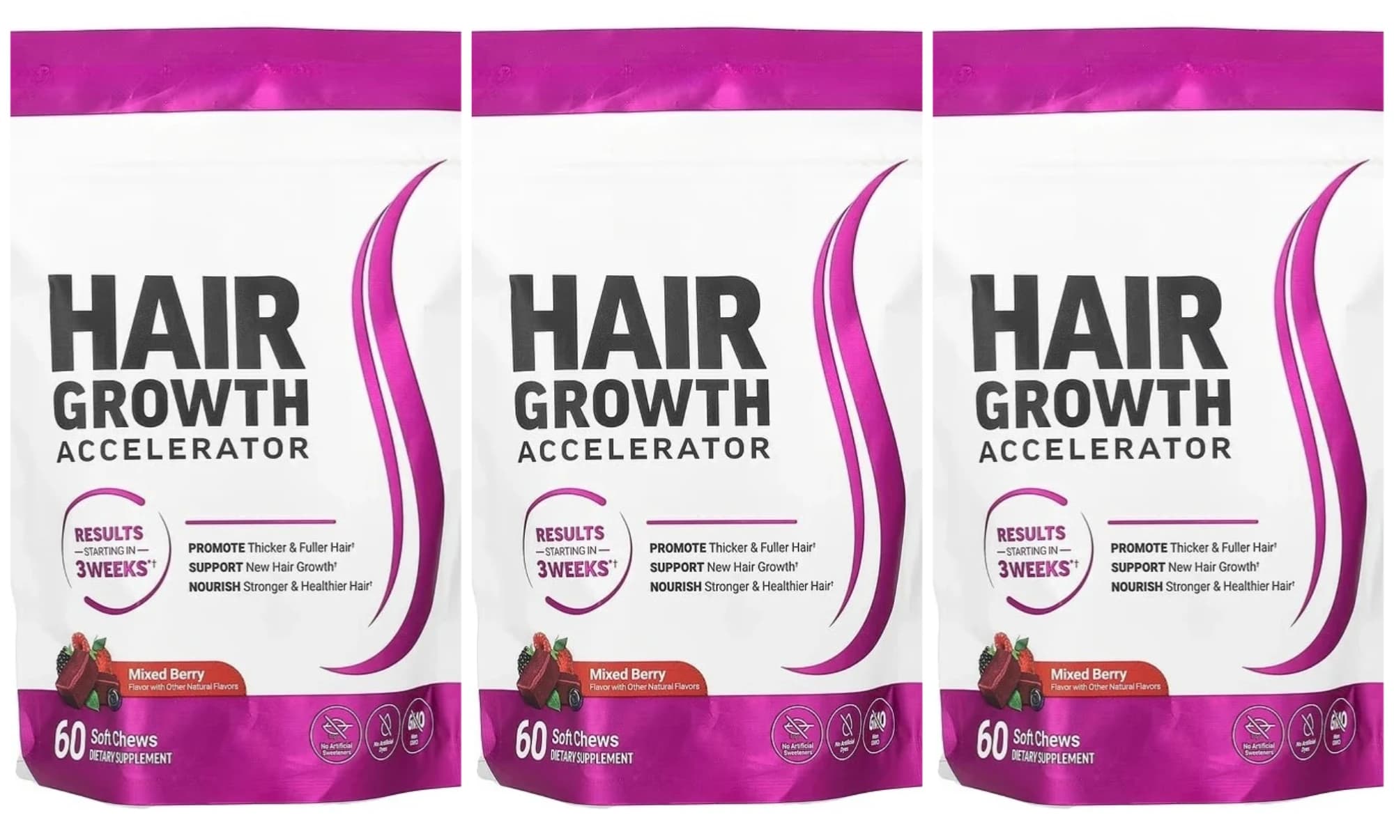 Hair Vitamin Gummies with Biotin Vitamin C E Daily Hair Care Support Nutritional Supplement Berry Flavor 60 Pieces