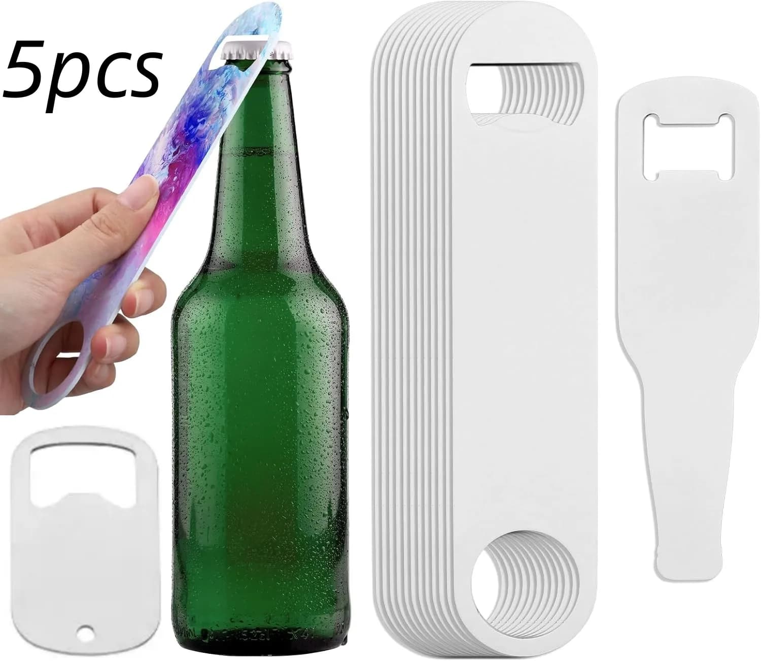 5pcs Sublimation Blank Beer Bottle Opener Metal Steel Bar Blade Style For Customize Gifts Wedding Favors Decorations