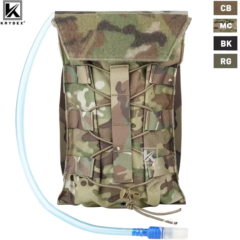 KRYDEX Tactical 50 ounces Water bag Modular 1.5L Moisturizing door MOLLE Pack Hunting Outdoor Water Bag Panel Hiking