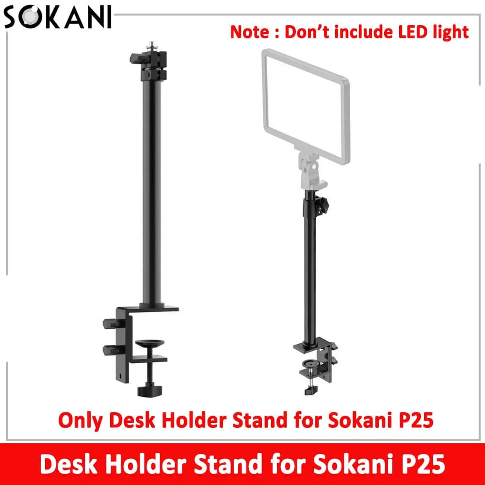 Exterior C tripod clamp 30-52cm table light support with 1/4" screw support for DSLR Smartphone Gopro Sokani P25 ring light
