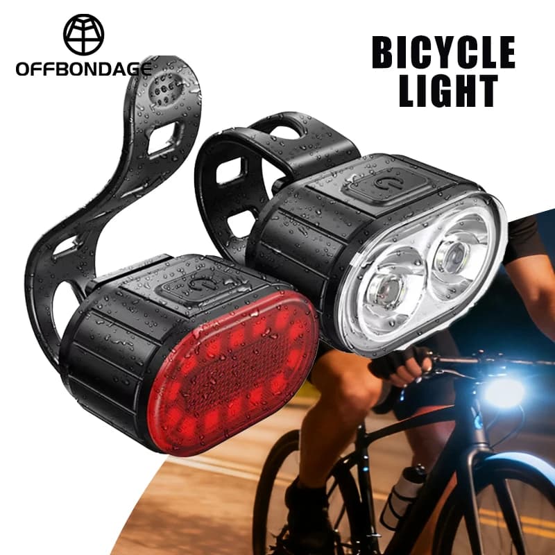 Front/Rear Bicycle Light Ultra Bright Waterproof USB Rechargeable MTB Front Bicycle Light Mini Flashlight Night Cycling Accessories
