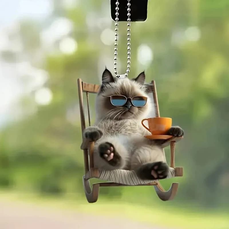 Nuovo simpatico gatto acrilico portachiavi zaino auto appeso portachiavi animale ciondolo accessori decorativi ornamento regali bambini