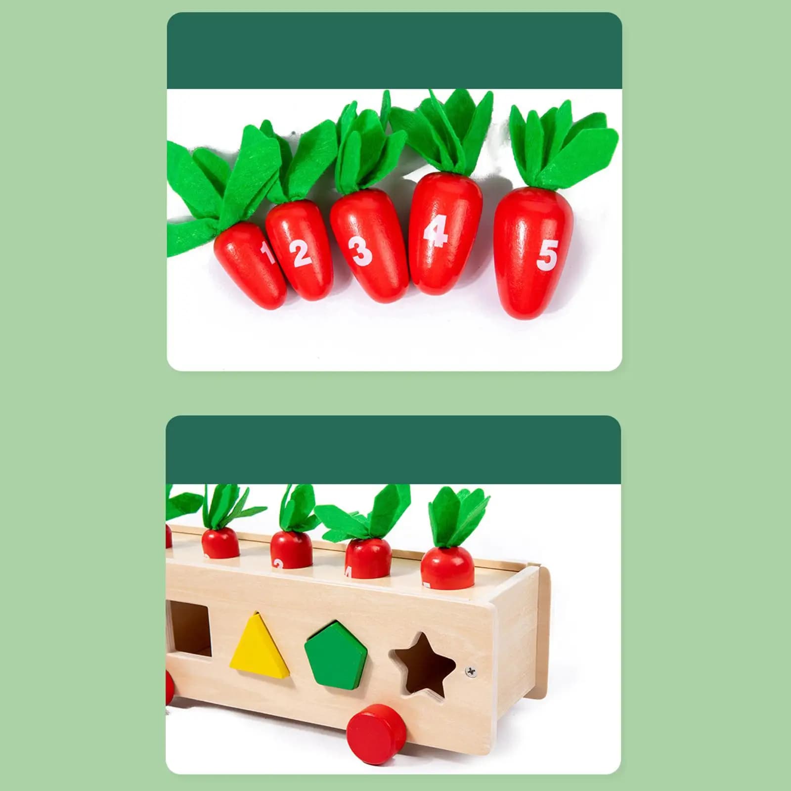 Carrot Harvest Game Shape Color Cognition Puzzles for Toddlers Kids Girls