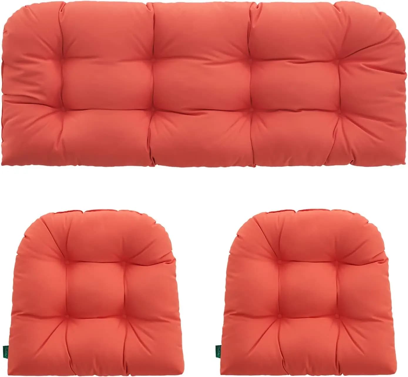 Set di 3 Cuscini per Sedie in Vimini Resistenti alle Intemperie, Impermeabili per Mobili da Giardino e Panchine