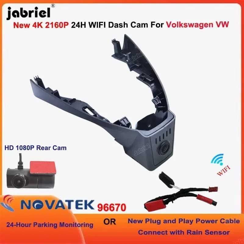Jabriel Plug and Play 4K 2160P Wifi Car Dvr 24H Videos for Volkswagen VW Passat 2021 2022 2023 2024 2025 Dash Cam Camera