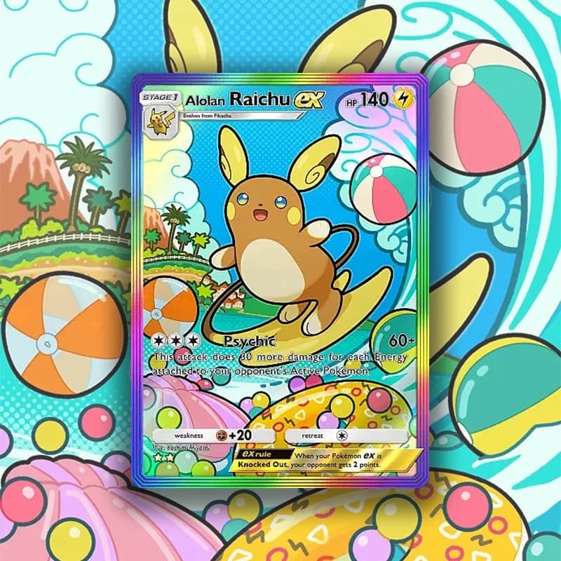 Carta tascabile inglese Pkm Raichu Mew Dragonite Replica fatta in casa Anime Trading Replica fai da te Proxy Gioco classico Carte anime