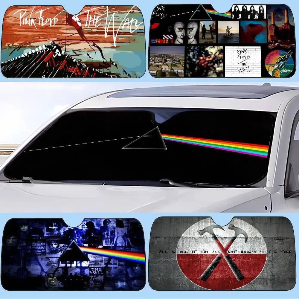 Band-P-PinkS-F-Floy-ds Car SunShade Windshield Cover UV Protection Auto Visor Accessories For Cars
