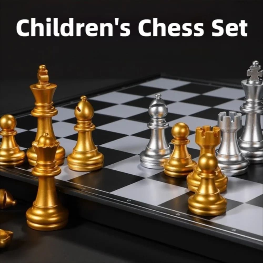 Portable 25/32cm Chessboard Magnetic Chess Set Magnet Folding International Chess Portable Plastic Travel Board Game Set Desktop