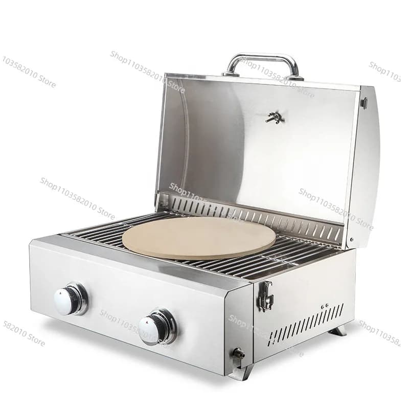 Portable Electric Pizza Oven, Stainless Steel Outdoor Pizza Maker with Baking Stone for Backyard