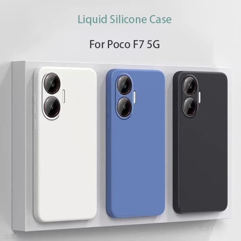 Case for Xiaomi Poco F7, Protective Cover in Silicone Liquid Square for POCO F7 5G, Opaca Case for Pocophone F7 5G
