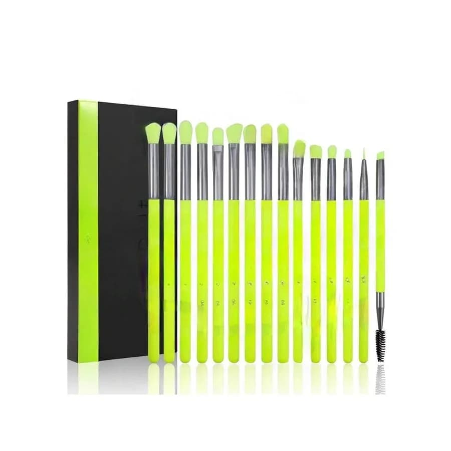 Set di 15 Pennelli per Ombretto - Pennelli Professionali per Trucco Occhi, Sfumatura, Correttore, Sopracciglia, Ciglia, Eyeliner - Sintetici Premium