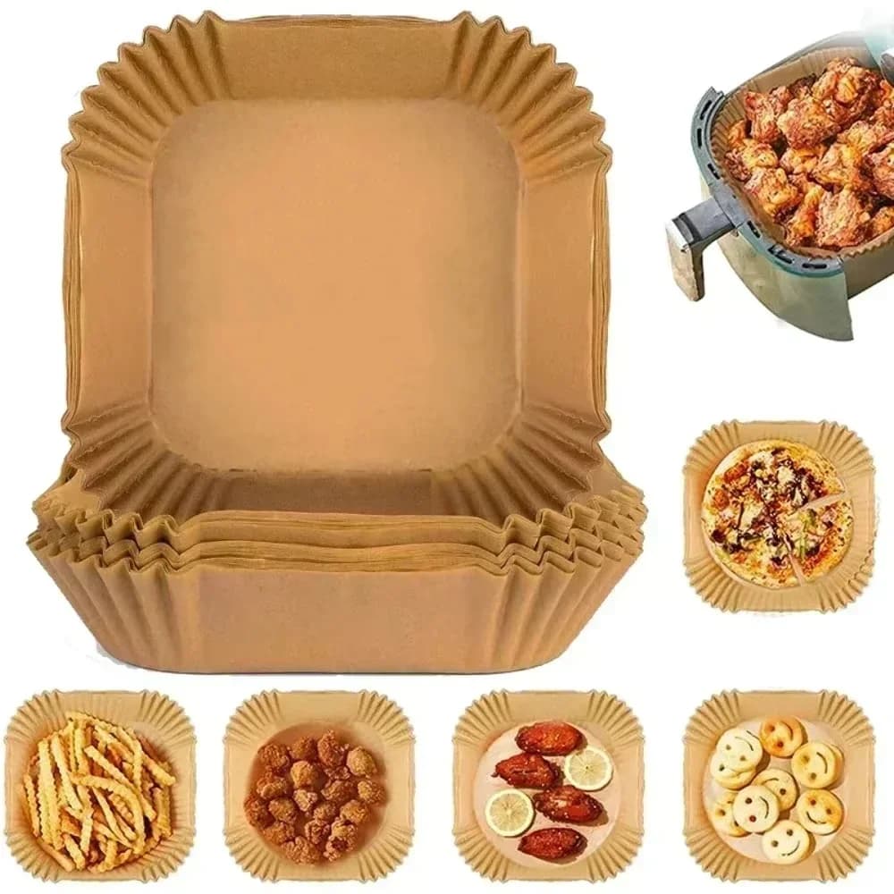 50/100PCS Air Fryer Special Paper Tray For Domestic Use High Temperature Resistant Oil Absorbent Paper Card Mount Kitchen Oven