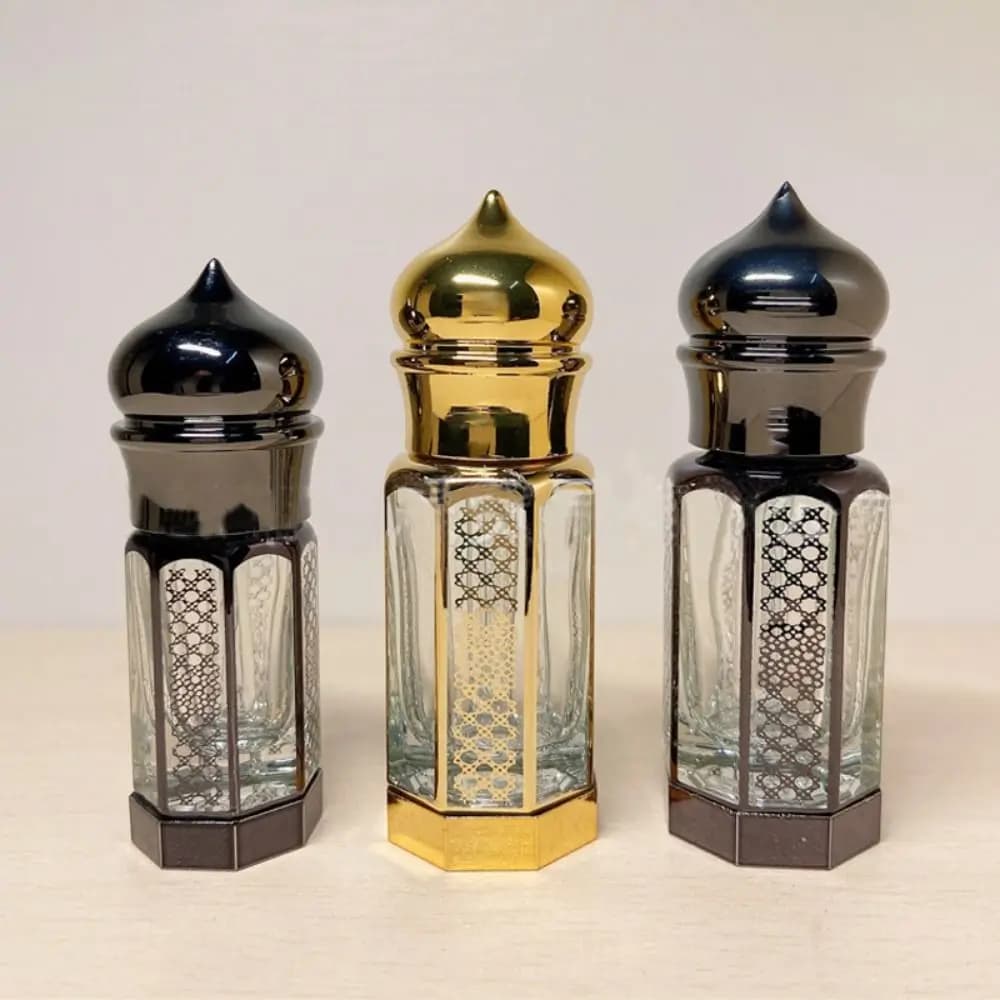 Nuove bottiglie di profumo riutilizzabili con adesivo contagocce a rullo bottiglia di olio essenziale di vetro profumo cosmetici contenitore di prova del campione