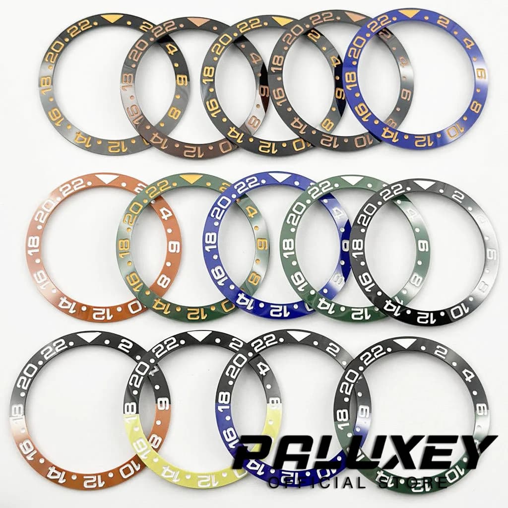 Ghiera in Ceramica Inclinata Nera Blu Verde da 38mm*30.6mm per Orologio Subacqueo GMT da Uomo da 40mm - Ricambio Anello Ghiera Orologio