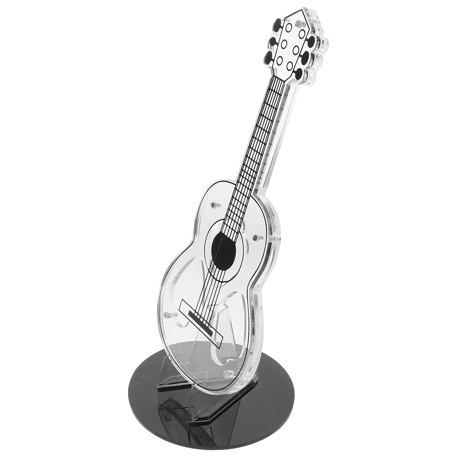 Portaplettro per Chitarra in Acrilico, Scatola Espositiva a Forma di Chitarra per Organizzazione e Protezione dei Plettri, Trasparente e Resistente ai Graffi
