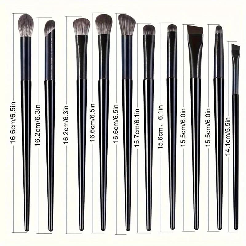 10pcs Soft Hair Eye Shadow Brush Set Eye Makeup Halo Dye Sleeping Silkworm Eyeliner Blade Eye Detail Makeup Brush