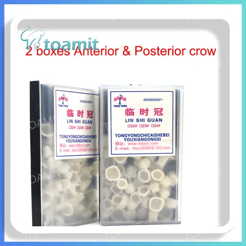 50 pieces temporary dental crown for teeth, front and rear resin crown for repair material for teeth whitening tools for dentists