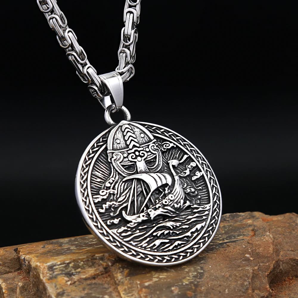 Punk Vintage Nordic Odin Necklace For Men Women Stainless Steel Viking Warrior Pendant Unique Amulet Jewelry Gifts Dropshipping