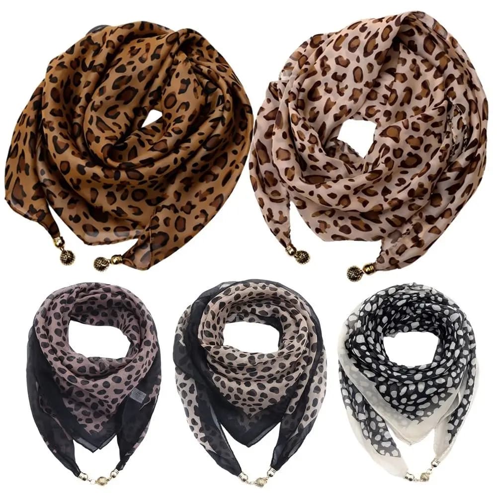 Fashion Magnetic Buckle Women's Neck Scarf Luxury Chiffon Silk Scarf Small Neck Protection Square Scarf Spring
