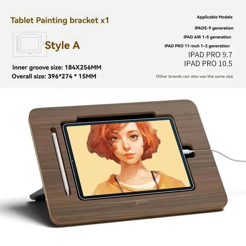 Adjustable-angle iPad drawing stand;a desktop tablet holder that elevates the device—ideal for writing,studying and online class