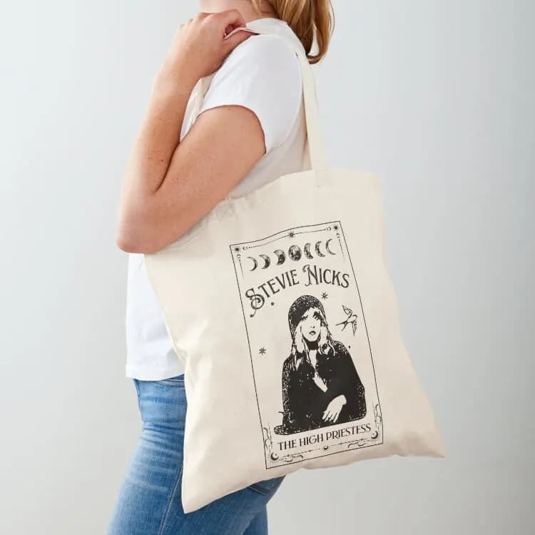 Stevie Nicks The High Priestess Tarot Card Tote Bag shopper bag donna borse a mano in tela borse da donna