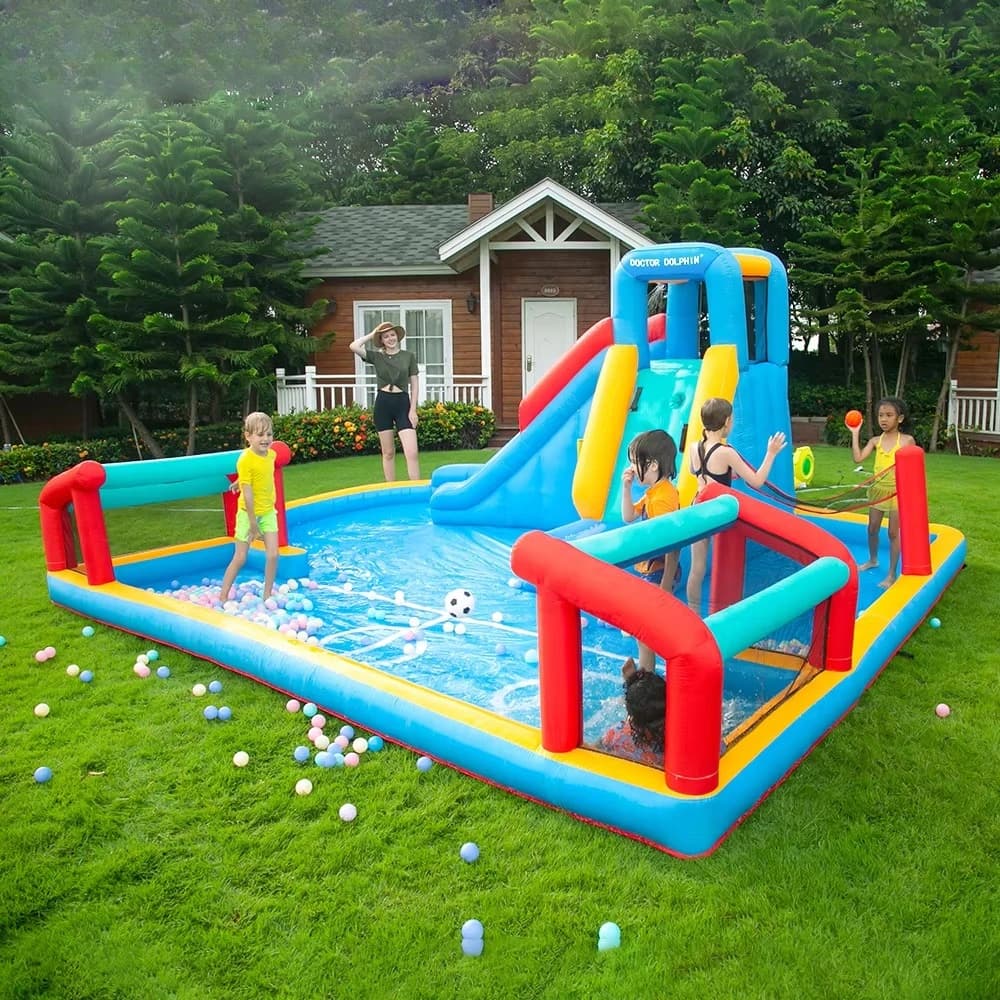 Bouncy Kids Oxford Gonfiabile Bounce House Famiglia Evento Uso Castello con palline e scivolo da calcio per castelli rimbalzanti