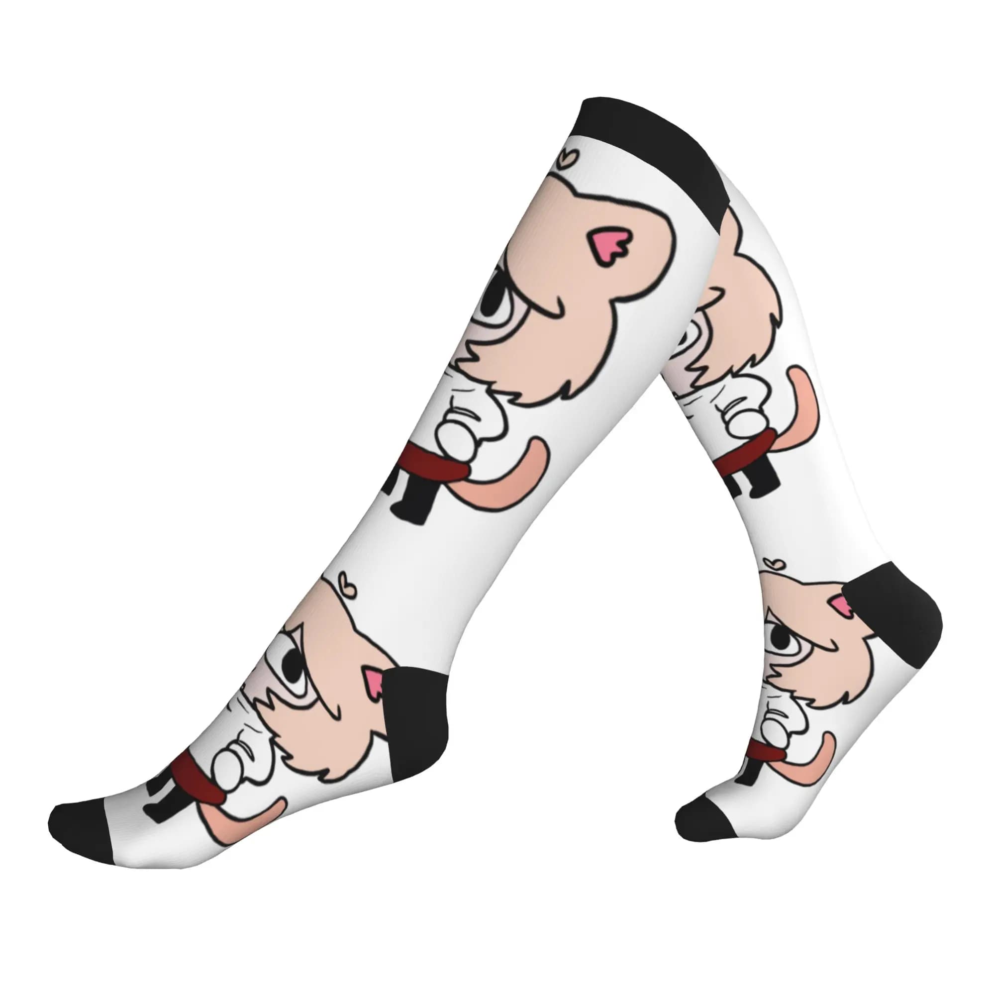 Cute Men's Neco Arc Cartoon Animated Cat Dress Socks Unisex Warm Breathbale 3D Printing Sports Compression Socks