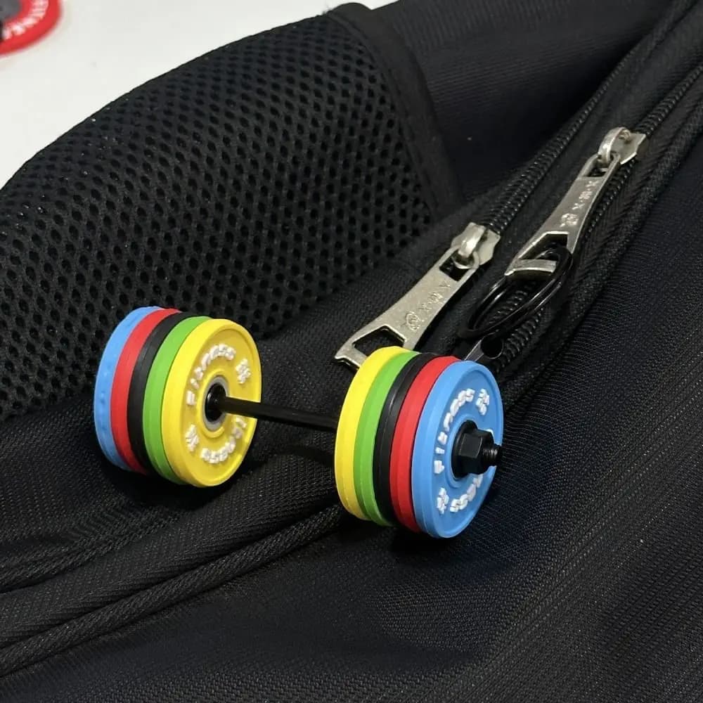 Mini Barbell Plates Key Chain Kettlebells with D-shaped Buckle Simulation Dumbbells Keyring Water Cups Bag Charm