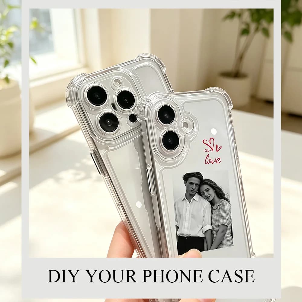 DIY iPhone 17 16 15 14 13 12 11 Pro 67 8 9 Mini XS Max XR 8 7 Plus Air Custom Photo Transparent Anti-fall Soft Shell Phone Case