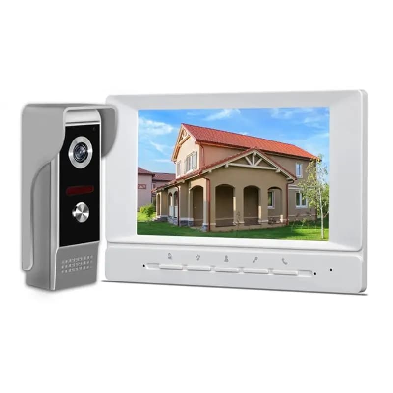 Sistema Videocitofonico con Schermo da 7 Pollici, Kit Videocitofono per Villa e Casa con Supporto Sblocco e Monitoraggio