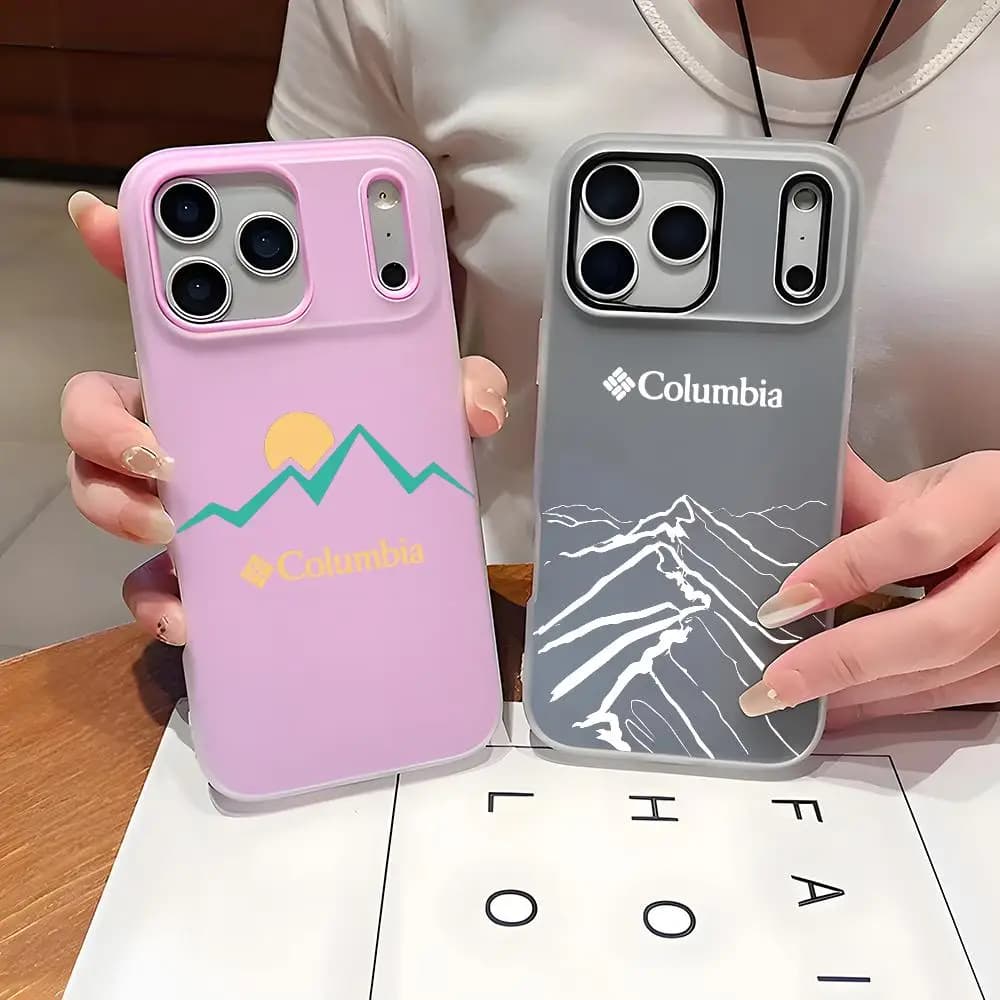 Case for phone Sportswear C-columbia-es transparent gel for iPhone 11–17 Pro Max Plus Mini, TPU shockproof protective cover