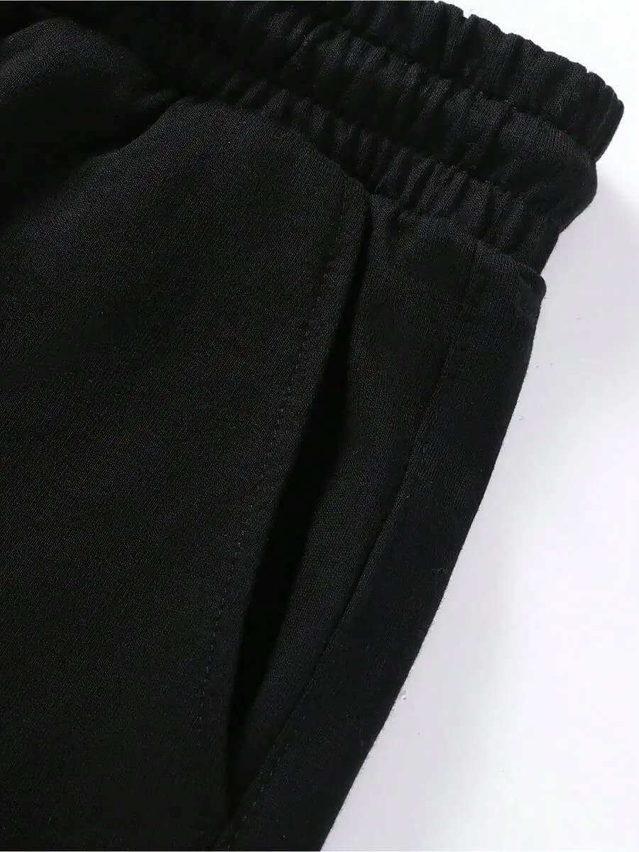 Pantaloncini Sportivi Casual da Uomo con Coulisse in Vita in Poliestere Spandex Neri