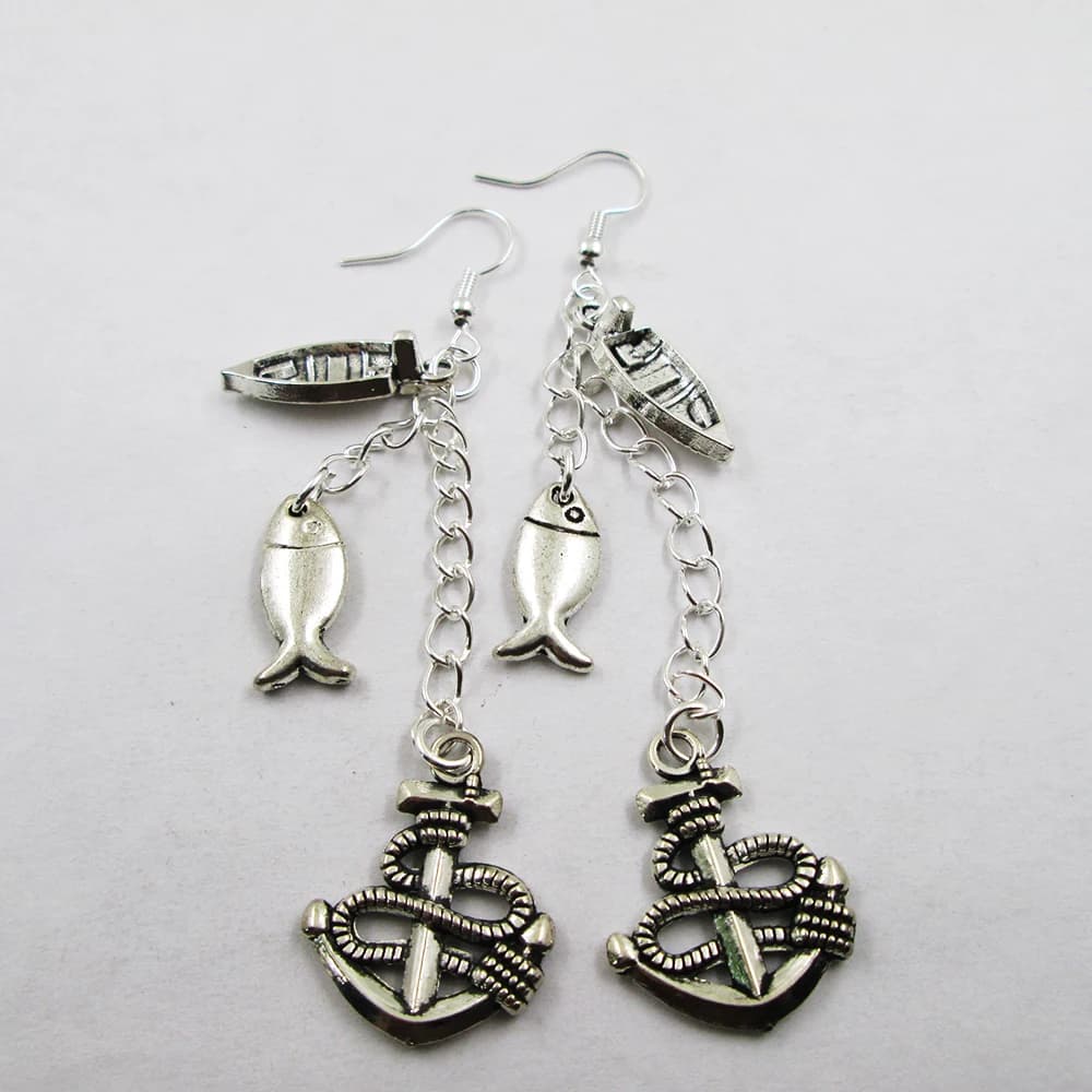Go Fishing Boat Anchor Fish Theme orecchini per le donne ciondola l'orecchino gioielli orecchini di moda
