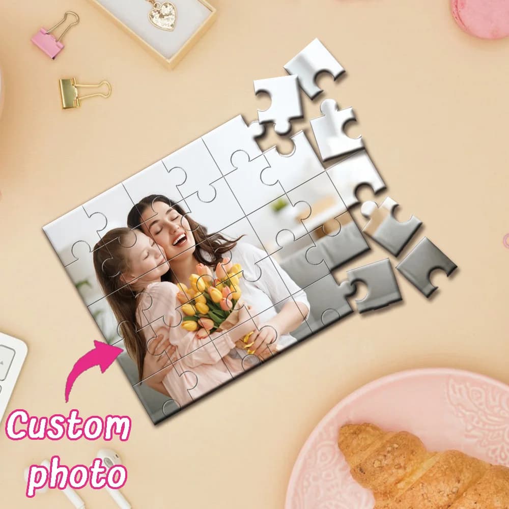 Puzzle in Legno Personalizzato con Foto 35/300/500/1000 Pezzi, Regalo Personalizzato per Natale e Capodanno