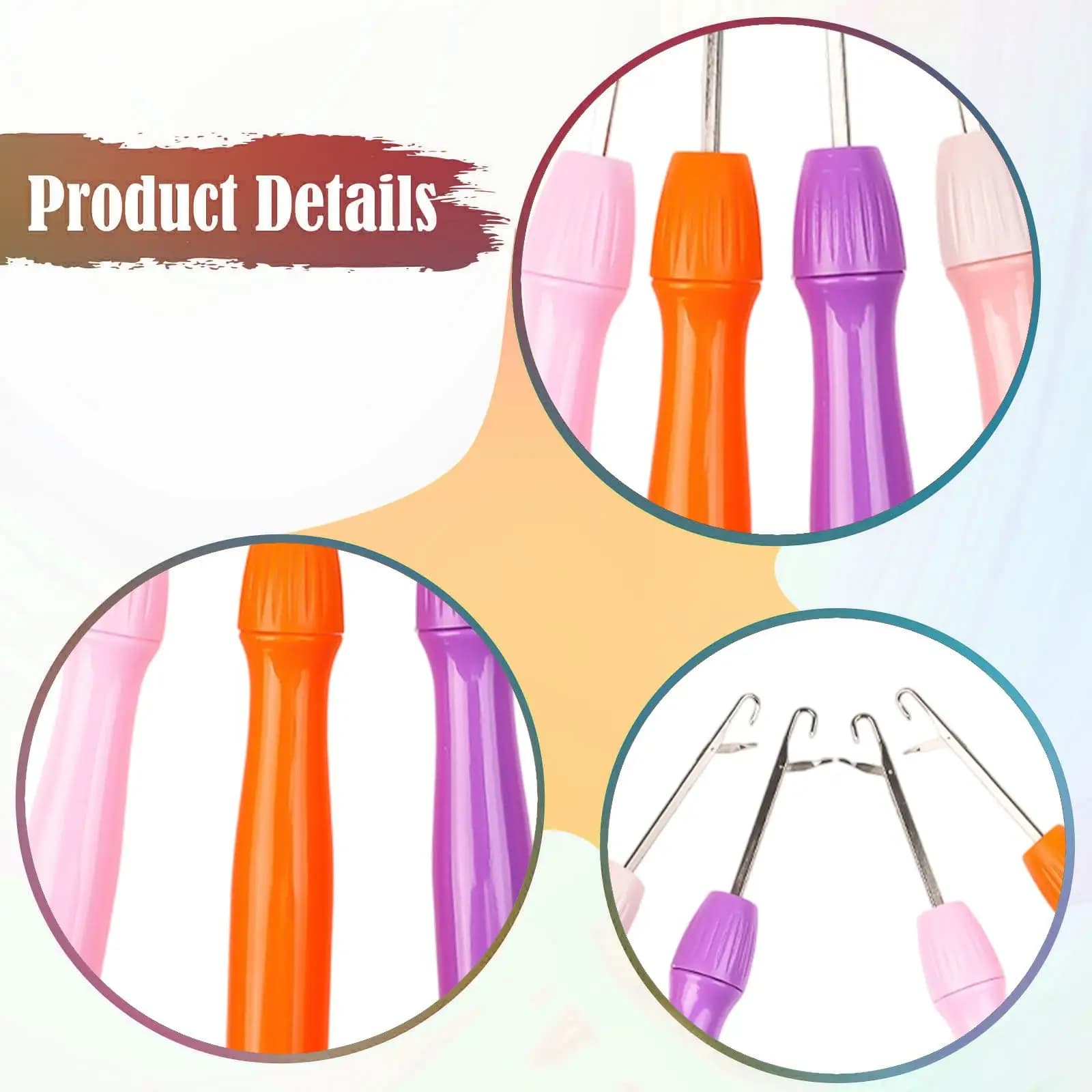 Set di 4 Ganci per Dreadlocks, Strumenti per Lavoro a Maglia, Accessori Portatili e Pratici per Creazione di Tappeti all'Uncinetto