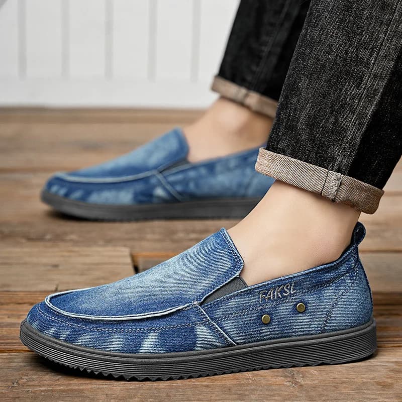 New Men's Casual Shoes Spring-Autumn 2026, Moccasins in Low Upper Tomaia, Shoes Singole in Big Size Denim
