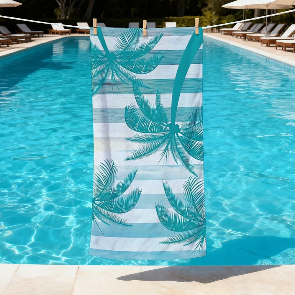 Asciugamano da spiaggia Kawaii con cocco e palme, per il corpo, sauna, viaggi, spa, accessori da bagno, spiaggia, campeggio, picnic