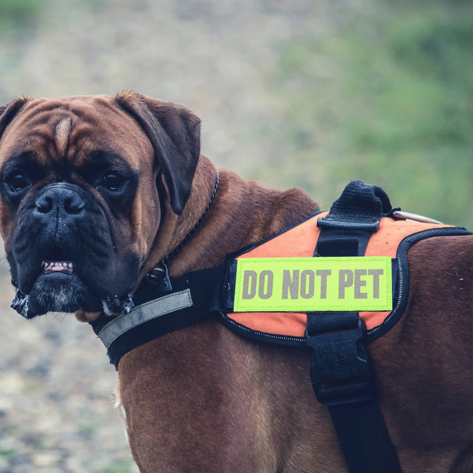 2 Pezzi Patch Riflettenti per Cani da Servizio, in Nylon con Adesivo Forte, Etichetta Sostitutiva per Pettorina/Gilet per la Sicurezza, Patch 'Non Accarezzare'