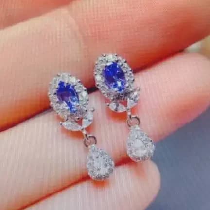 MeiBaPJ Pendant Earrings with Natural Amethyst for Women Real Sterling Silver Wedding Jewelry 925