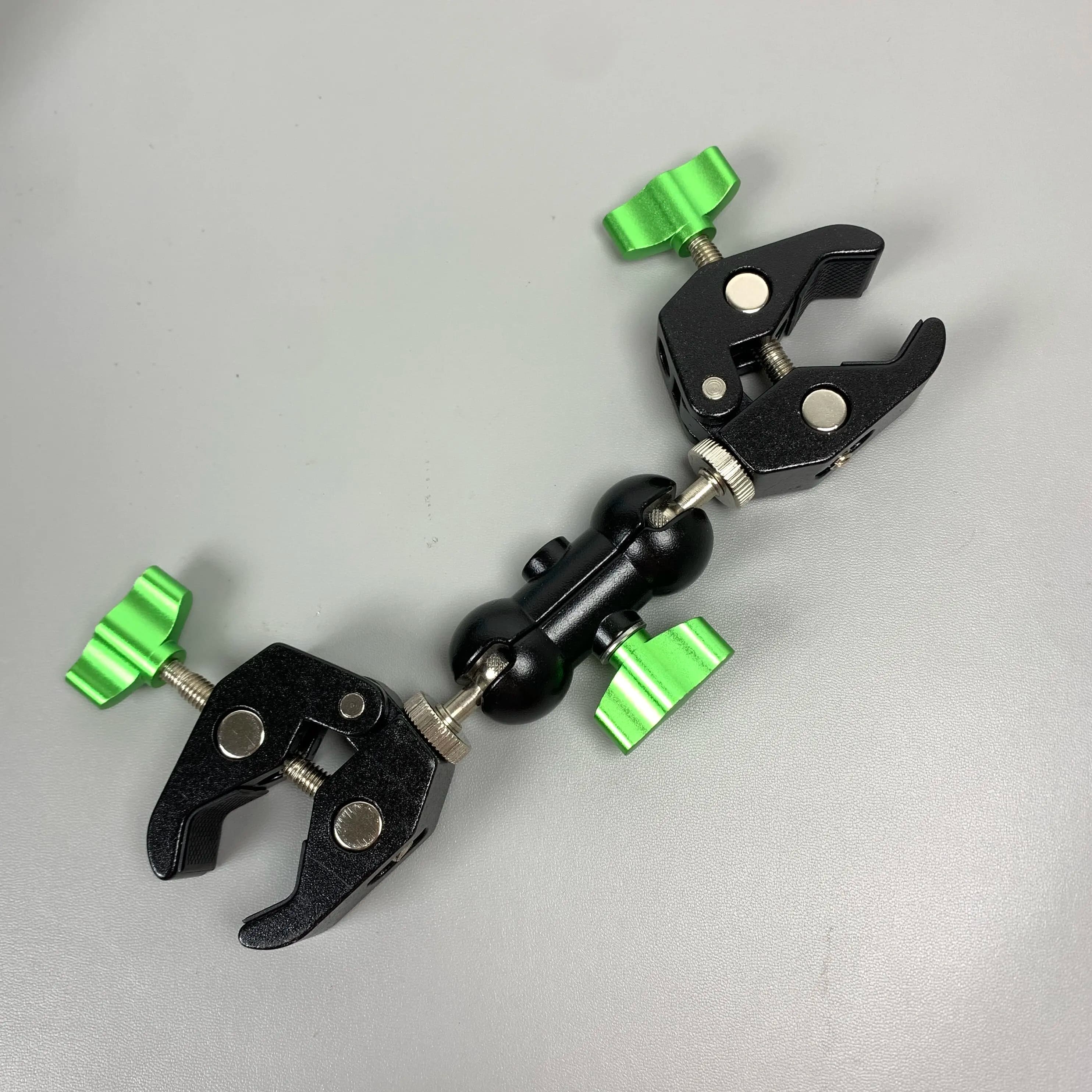 Metal double ended crab clamp universal pea 360 rotation motorcycle bicycle selfie stick support clip fixed handlebar bracket un