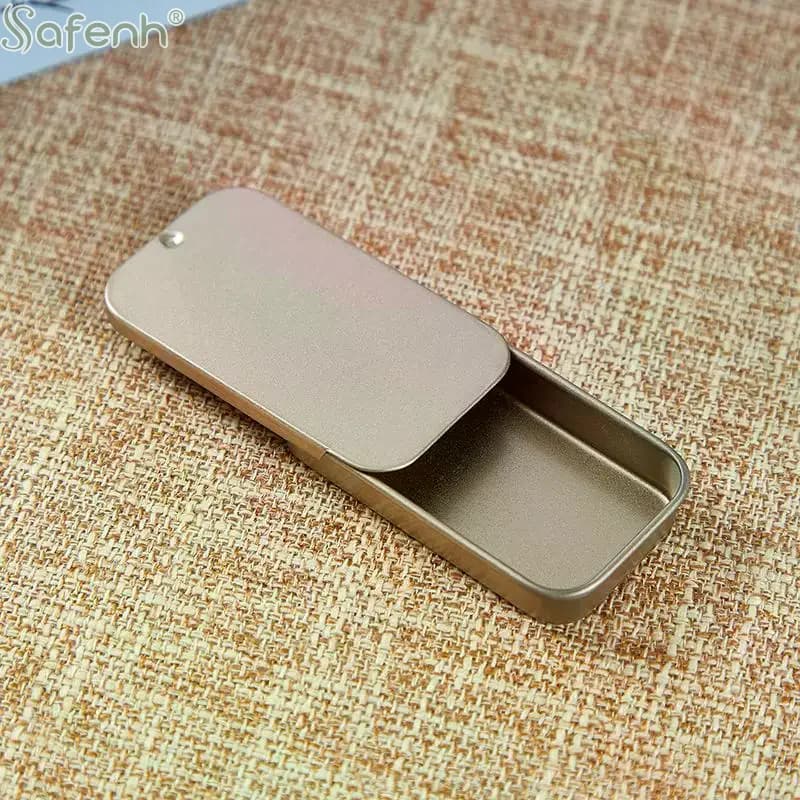 Slide Cover Tinplate Mini Metal Box Portable Pill Organizer Multiuse Storage for Wedding Jewelry Favor