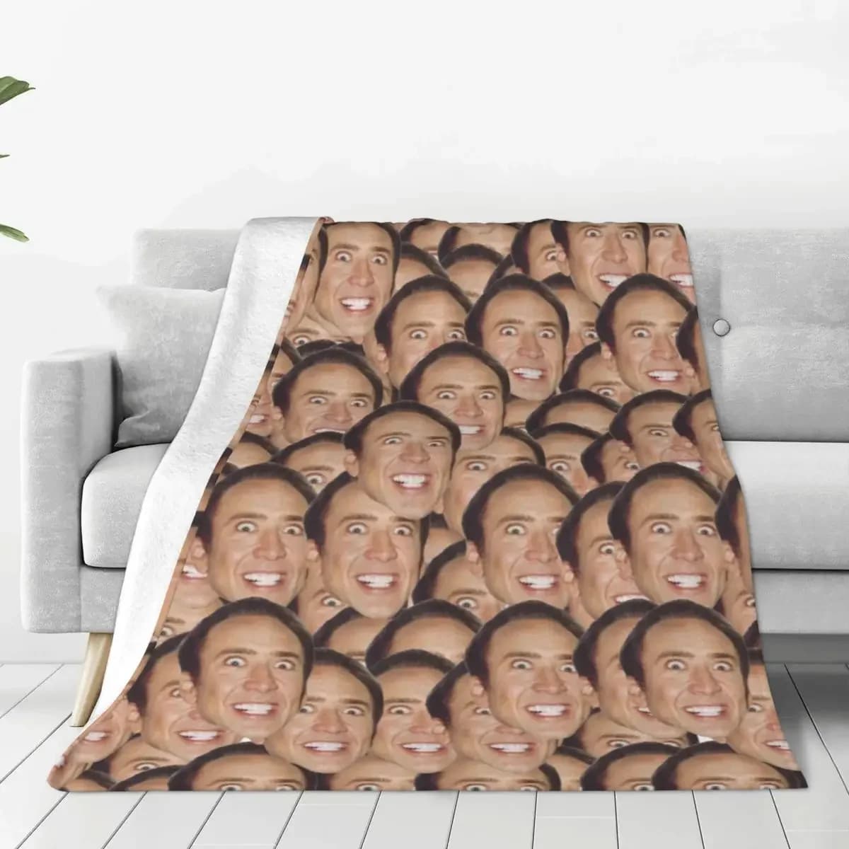 Coperte lavorate a maglia di marco Cage Meme coperta di peluche per attore aria condizionata estiva copriletti caldi Ultra morbidi personalizzati
