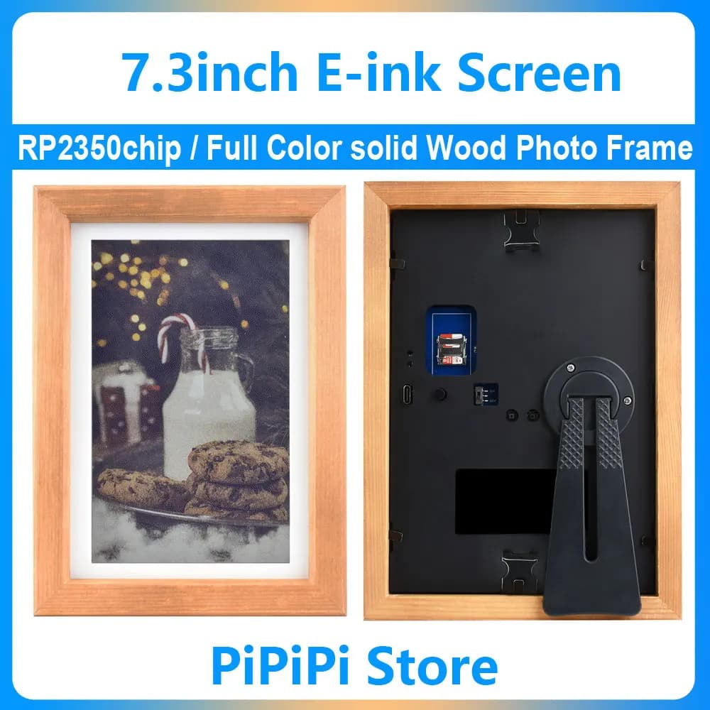 Raspberry Pi RP2350 E-Paper Color Screen 7.3 Inch E6 Frame for PhotoPainter(B) Programmable 800×480