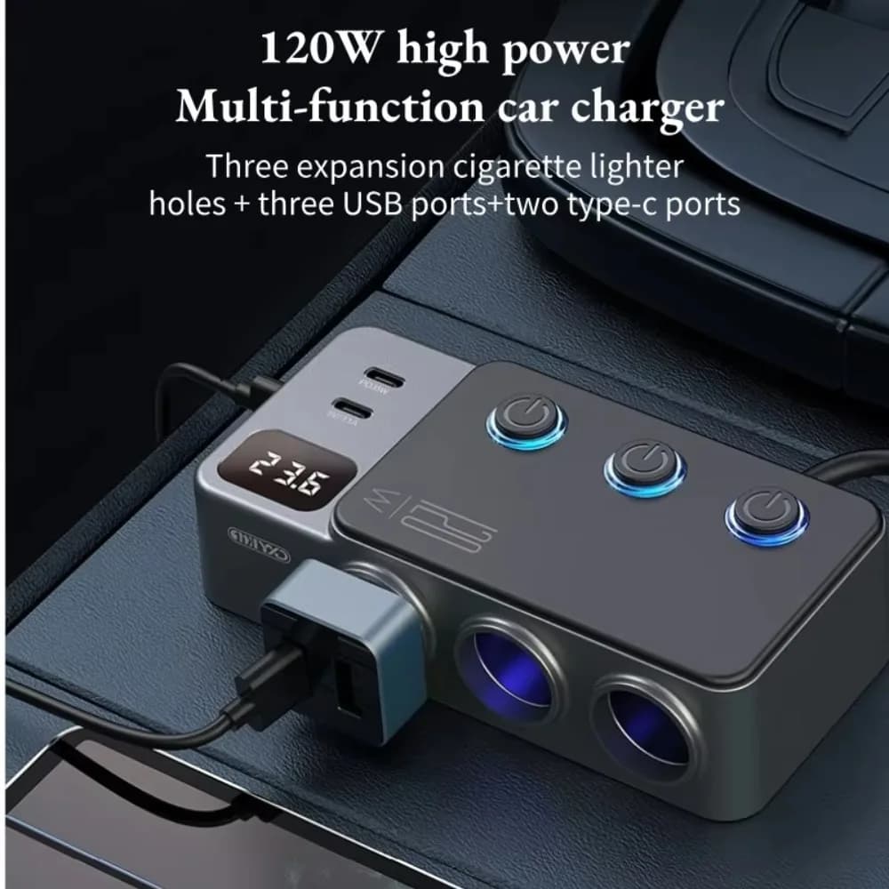 Nuovo Adattatore Splitter per Accendisigari Auto con Caricatore USB Multi-Porta PD35W/QC3.0 USB C 12V/24V per Tutti i Dispositivi Auto