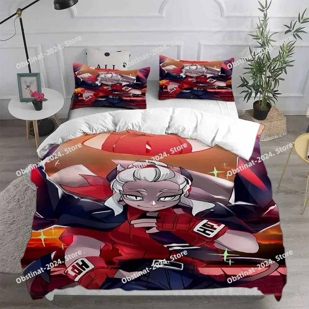 Nuovo gioco Set biancheria da letto Helltaker Set letto stampato Copripiumino Lenzuolo Federa Letto Copripiumino morbido Completo Queen King Size