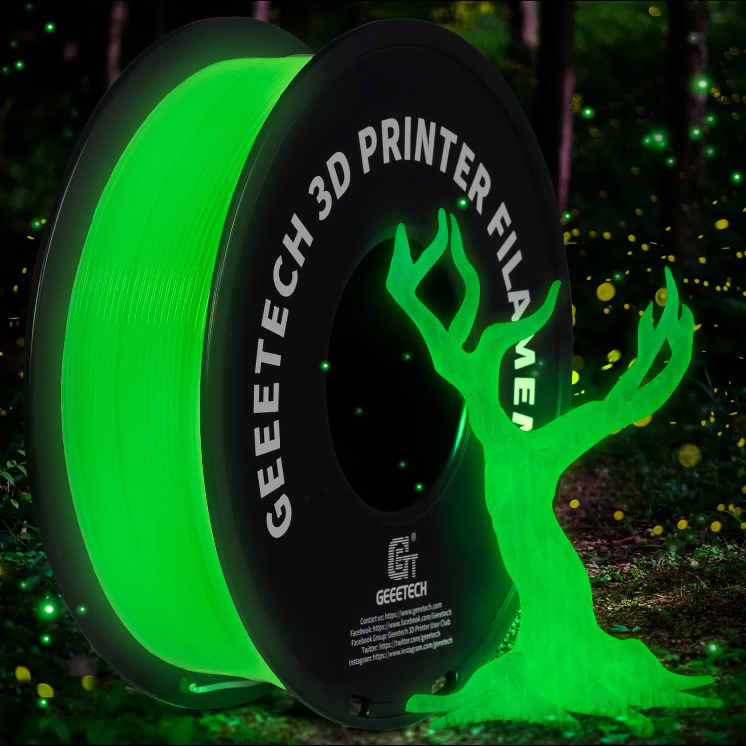 GEEETECH Bright PLA Filament for 3D printer 1,75 mm 1 kg that lights up in the dark 3D printing materials PLA plastic wholesale