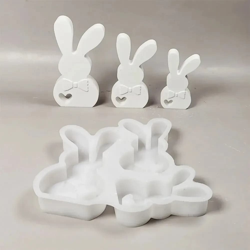 Wobbly-Ear Rabbit Resin Casting Molds Silicone Decorative Mold for Candle And Epoxy Resin Irregular Shape Home Craft