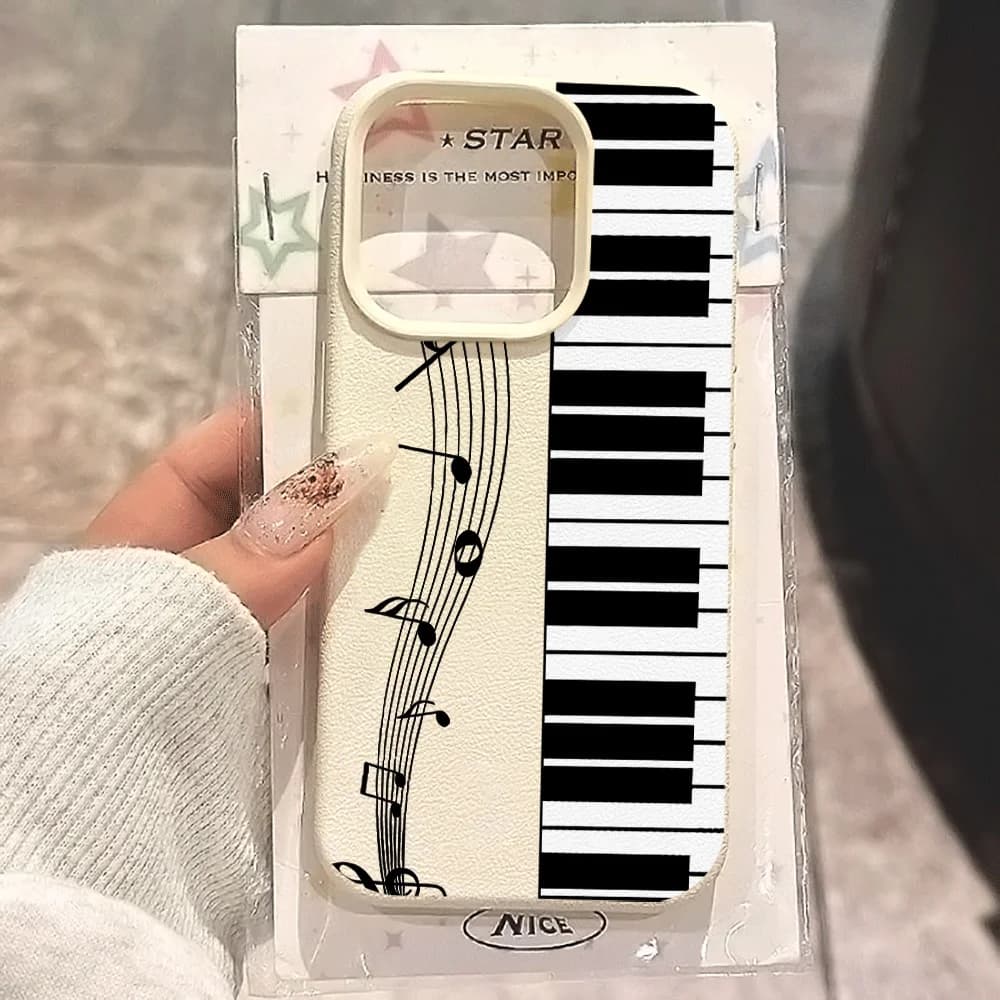 Piano Key Notes Phone Case For iPhone 17 16 15 14 13 12 Pro Max 16 15 14 Plus 17 16 15 14 13 12 Pro 17Air Silicone Matte Cover